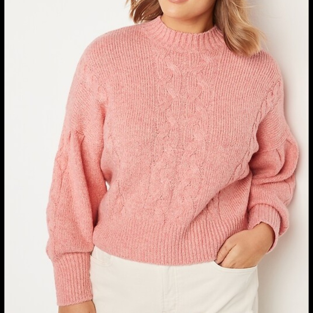 NWT Old Navy Mock-Neck Heathered Cable-Knit Sweater
